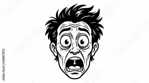Cuadro en lienzo Surprised Man with Wide Open Eyes.
