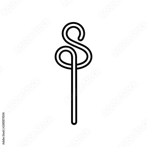 Black dollar sign on white background.