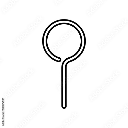 Simple black line art magnifying glass.
