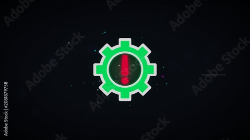 Gear Icon Animation with Download Arrow Indicating Data Transfer or Software Update.
