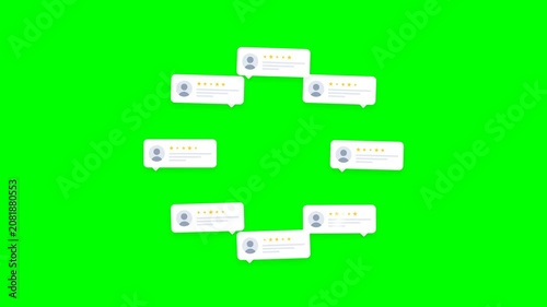 Social Media Comments and Notifications on Green Screen.