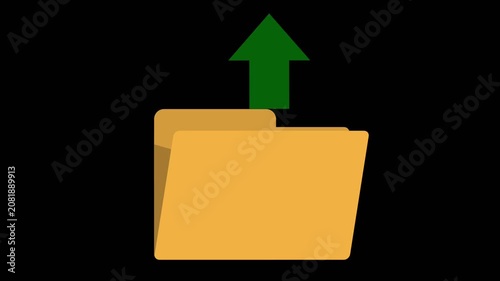 Animation of a document or file being removed from a folder.
