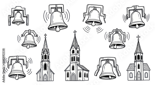 Photos Church Bells and Steeples Illustration.