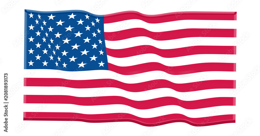 Fototapeta premium American flag waving on transparent background
