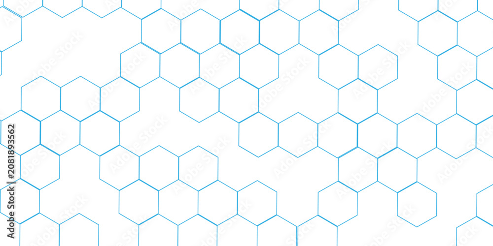 Fototapeta premium abstract geometric blue texture background. blue hexagon 3D background texture. 3d rendering illustration. Clear pattern abstract background hexagon .Futuristic abstract banner.