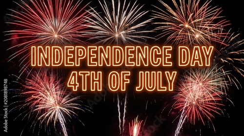 Independence Day Fireworks on 4th of July Background