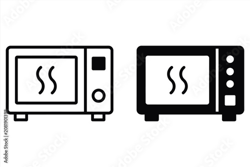 Microwave oven icons