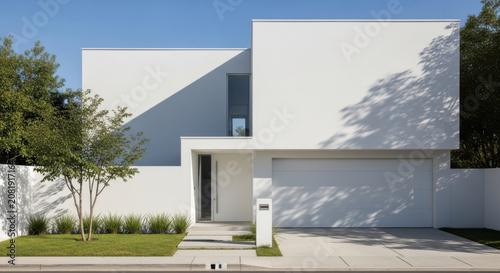 Modern White Architectural Masterpiece With Clean Lines And Geometric Design