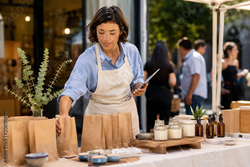 Local Entrepreneur Managing Market Inventory