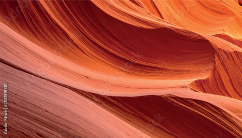 Foto Abstract texture of Antelope Canyon in Arizona featuring smooth flowing orange sandstone rock formations sculpted by water erosion, creating elegant curved lines and natural desert color patterns