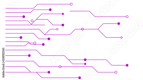 Фотография Purple Circuit Board Pattern Isolated on Transparent Background