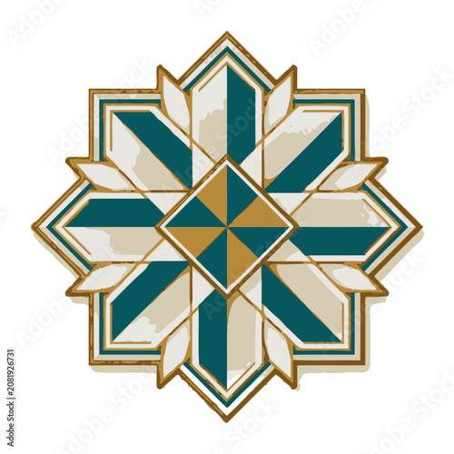 Geometric Mandala with Star and Diamond Pattern