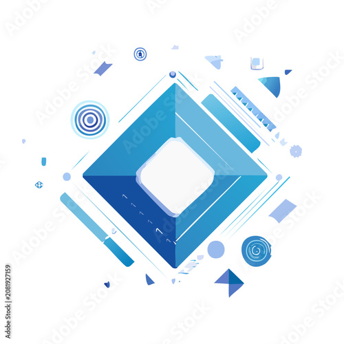 Abstract Geometric Diamond with 3D Effect and Gradient