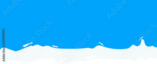 Cuadro en lienzo Simple summer blue sea water wave foam background illustration