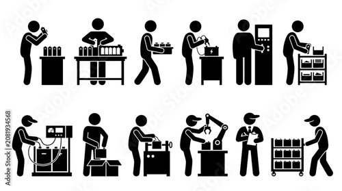 Fotografie business people icon set