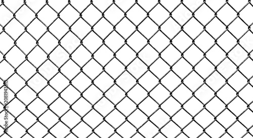 Illustration of a chain-link fence pattern representing security or confinement