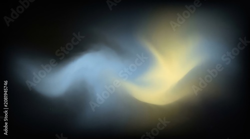 Soft light beams through haze with dreamy bokeh