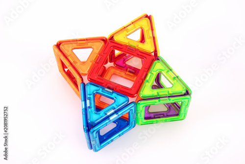 Colorful Magnetic Tile Geometric Construction Toy