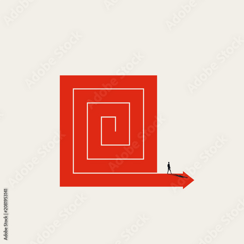 Corporate business strategic problem solving vector concept. Symbol of leadership, management, achievement future success . Minimal design eps10 illustration.