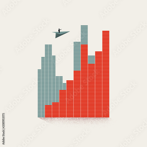Corporate business financial growth strategy vector concept. Symbol of leadership, market progress, investment future success. Minimal design eps10 illustration.