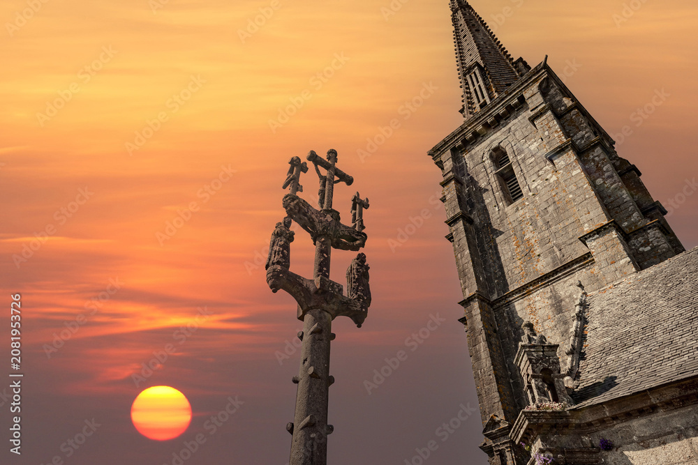 Obraz premium Parish close church of Commana, finistere, brittany, france