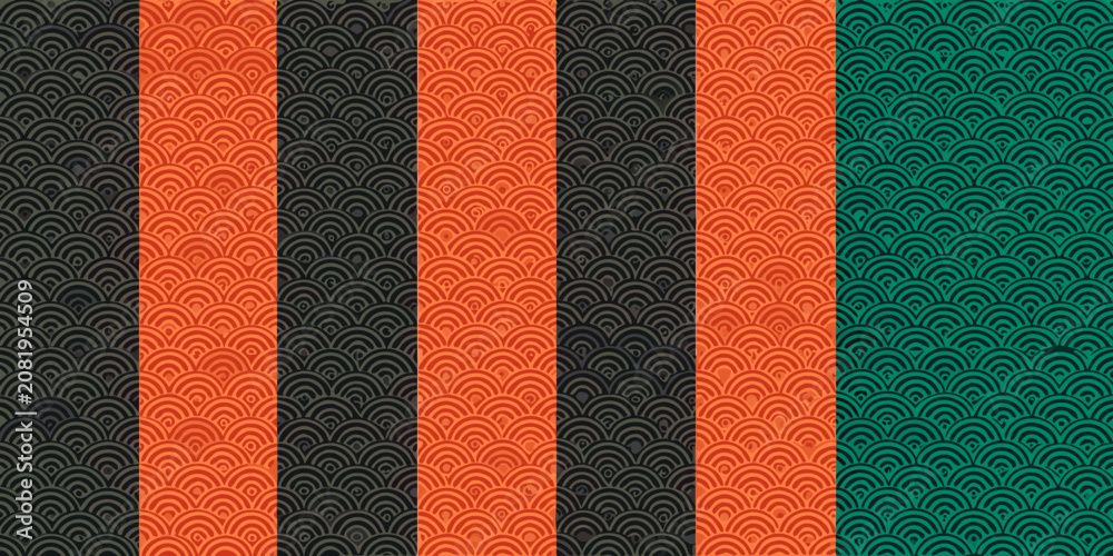 Fototapeta premium Scales pattern with vertical stripes in varied colors