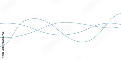 Digital graphical abstract background set. Curved thin wavy line background for artist. Flowing wavy stroke elements on white page. Thin line wavey background on isolated white background. EPS 10
