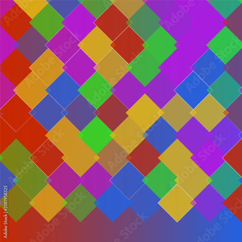 Colorful geometric pattern with squares and rectangles in various colors and shades  abstract design
