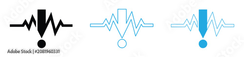 Bild auf Leinwand Medical technology symbol for cardiac crisis, pulse rate drop, health risk notification, and emergency room signal