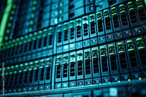 Switches of supercomputer equipment in database room