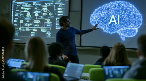 AI Technology Seminar with Presenter and Audience