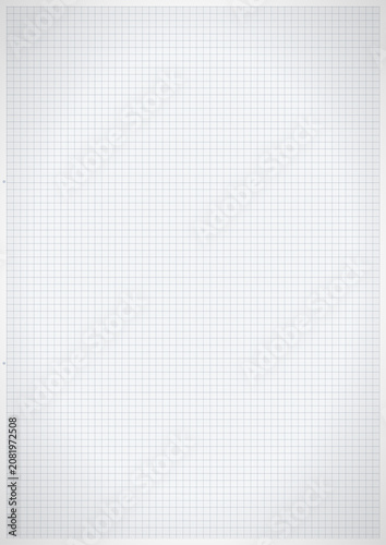Blank grid paper sheet with light gray background  