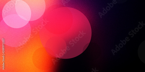 Foto Luminous glowing circle bokeh background with gradient color shift from warm orange to deep purple for festive night party mood
