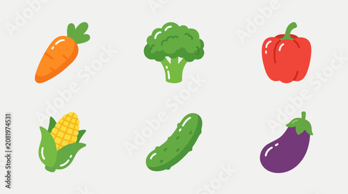 Obraz na plátně Assorted fresh vegetable icons
