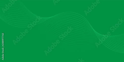 Abstract green background with dynamic flowing wave lines