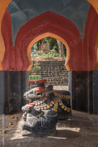 Ranjeshwar Temple, an ancient, culturally significant Lord Shiva temple. Famous for its Maratha history and ingenious traditional water management system. Pune, Maharashtra, India.