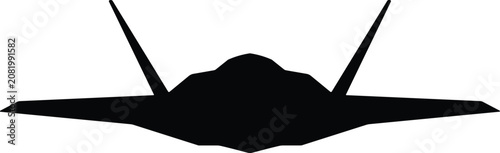 Photos Silhouette of a stealth bomber airplane from the front view
