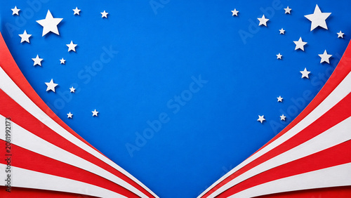 Paper Cut Independence Day Background With Copy Space