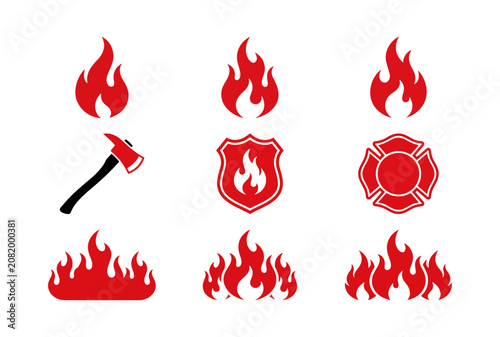Fotografía Fire Emergency icon set