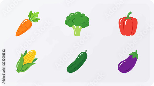 Cuadro en lienzo Assortment of fresh vegetables isolated on white
