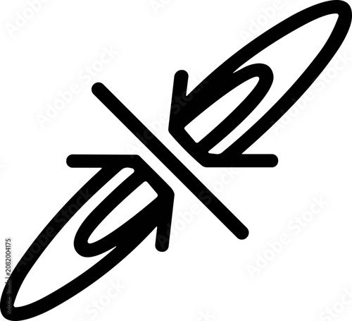Bilde på lerret Abstract Symbol: Converging Arrows and Ovals, Opposing Forces, Balance