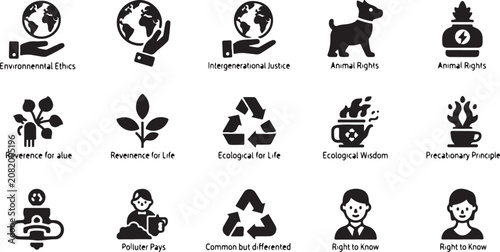 Εκτύπωση καμβά Black and white representing environmental ethics animal rights and social justi