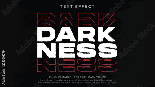 Quadro su tela Darkness streetwear text style effect for t shirt design