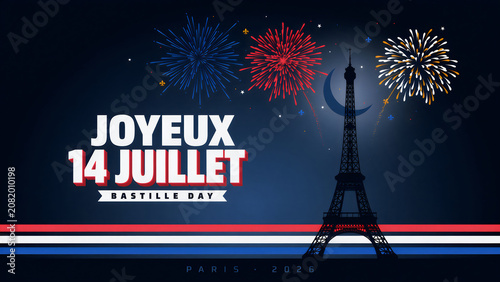 Bastille day fireworks over eiffel tower pixel art