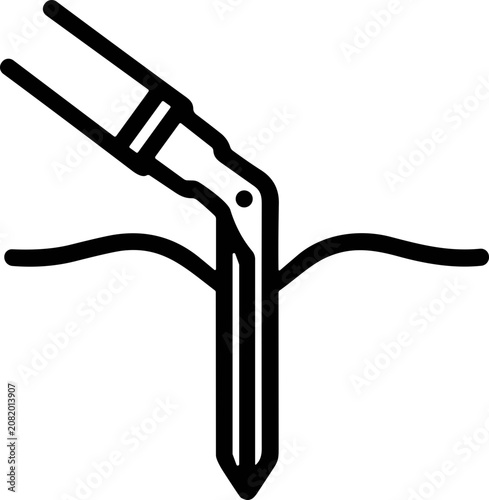 Fotografía Surgical drill bit penetrating bone during orthopedic surgery, close-up icon