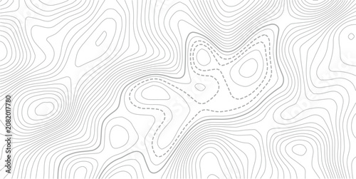 White geographic contour map. Abstract outline grid.Abstract Contour Topographic Line Pattern in Black and White, Elevation map.