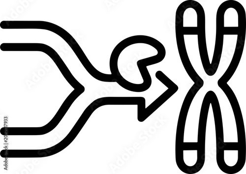 Foto DNA replication and chromosome formation icon, genetic engineering concept
