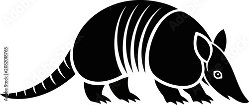 Tableau sur toile Armadillo standing sideways with shell and tail  wild animal