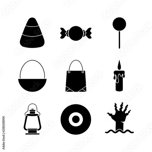 Premium Halloween accessories collection isolated festive design vector illustration

