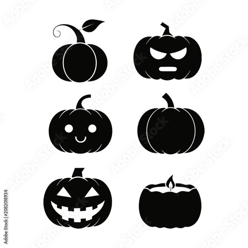 Premium Halloween collection spooky festive clipart set vector illustration

